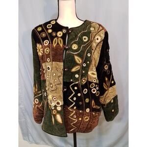 Indigo Moon ; Jacket with shades for dark green, black and browns